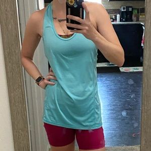 Light blue light weight razor back athletic tank